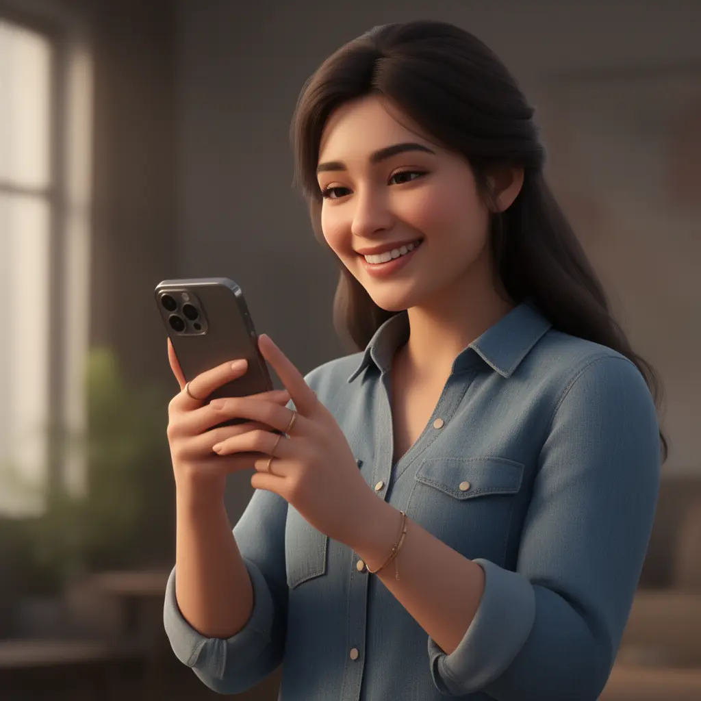 95BD App – Enjoy fast and convenient casino gaming on your mobile device Smiling Bangladeshi woman looking at her phone with the 95BD casino app open, enjoying modern mobile gaming anytime